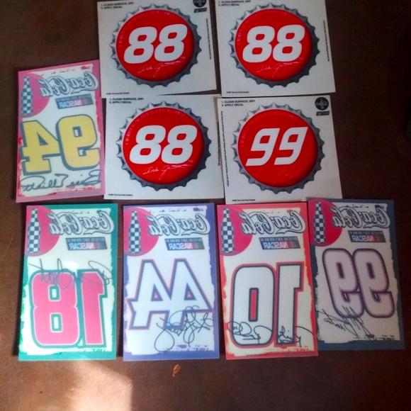 Vintage NASCAR window decals. Vintage new never used